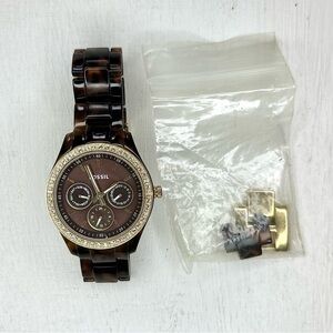 Women’s Authentic Fossil Stella Multifunction Tortoise Resin Watch